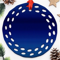 Blue Dot Round Filigree Ornament (two Sides) by PhotoNOLA