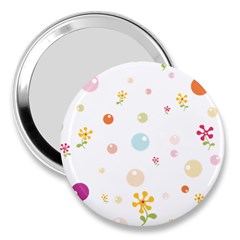 Flower Floral Star Balloon Bubble 3  Handbag Mirrors by Mariart