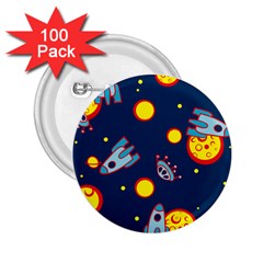 Rocket Ufo Moon Star Space Planet Blue Circle 2 25  Buttons (100 Pack)  by Mariart