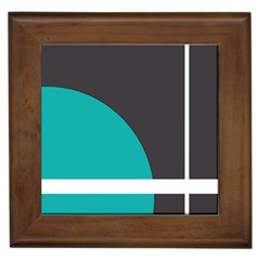 Turquoise Line Framed Tiles by mugebasakart