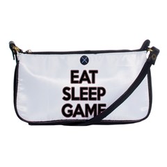 Eat Sleep Game Repeat Shoulder Clutch Bags by Valentinaart