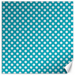 Sleeping Kitties Polka Dots Teal Canvas 16  X 16   by emilyzragz