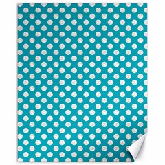 Sleeping Kitties Polka Dots Teal Canvas 16  X 20   by emilyzragz