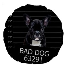 Bad Dog Large 18  Premium Round Cushions by Valentinaart