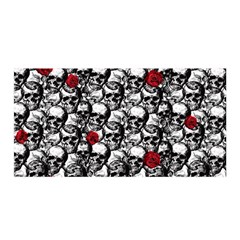 Skulls And Roses Pattern  Satin Wrap by Valentinaart