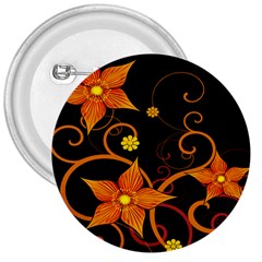 Star Leaf Orange Gold Red Black Flower Floral 3  Buttons by Mariart