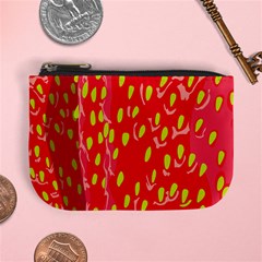 Fruit Seed Strawberries Red Yellow Frees Mini Coin Purses by Mariart