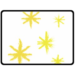 Line Painting Yellow Star Fleece Blanket (large)  by Mariart