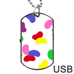 Seed Beans Color Rainbow Dog Tag Usb Flash (one Side) by Mariart