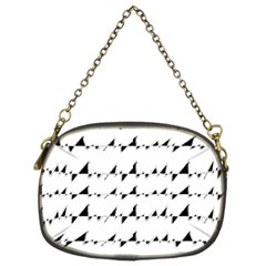 Black And White Wavy Stripes Pattern Chain Purses (two Sides)  by dflcprints