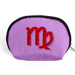 Illustrated Zodiac Purple Red Star Polka Accessory Pouches (medium)  by Mariart