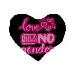 Love Knows No Gender Standard 16  Premium Flano Heart Shape Cushions by Valentinaart