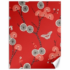 Dandelions Red Butterfly Flower Floral Canvas 18  X 24   by Mariart