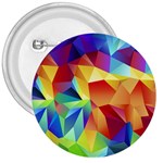 Triangles Space Rainbow Color 3  Buttons Front