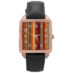 Tribal Grace Colorful Rose Gold Leather Watch  by Mariart