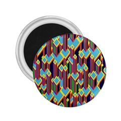 Building City Plaid Chevron Wave Blue Green 2 25  Magnets by Mariart