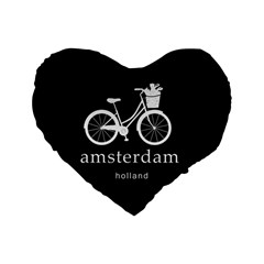 Amsterdam Standard 16  Premium Flano Heart Shape Cushions by Valentinaart