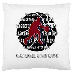 Basketball Never Stops Large Cushion Case (two Sides) by Valentinaart