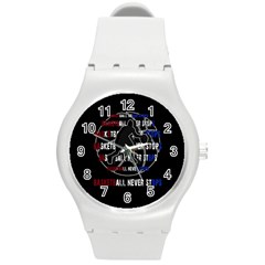 Basketball Never Stops Round Plastic Sport Watch (m) by Valentinaart