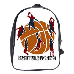 Basketball Never Stops School Bags(large)  by Valentinaart