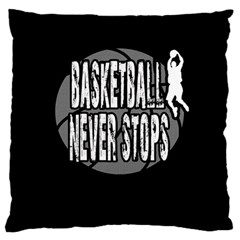 Basketball Never Stops Large Flano Cushion Case (two Sides) by Valentinaart