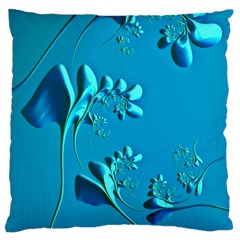 Amazing Floral Fractal A Large Flano Cushion Case (two Sides) by Fractalworld