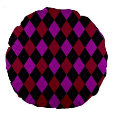 Plaid Pattern Large 18  Premium Round Cushions by Valentinaart