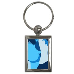 Blue Polka Key Chains (rectangle)  by Mariart