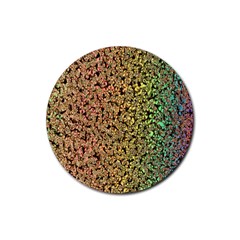 Crystals Rainbow Rubber Round Coaster (4 Pack)  by Mariart