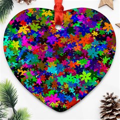 Flowersfloral Star Rainbow Ornament (heart) by Mariart