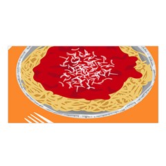 Instant Noodles Mie Sauce Tomato Red Orange Knife Fox Food Pasta Satin Shawl by Mariart