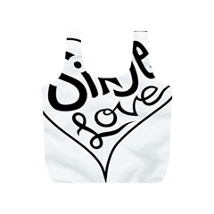 Singer Love Sign Heart Full Print Recycle Bags (s)  by Mariart