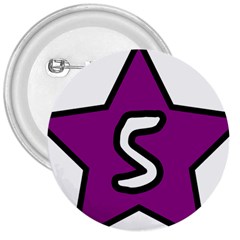 Star Five Purple White 3  Buttons by Mariart