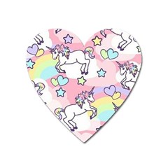 Unicorn Rainbow Heart Magnet by Nexatart