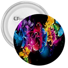 Abstract Patterns Lines Colors Flowers Floral Butterfly 3  Buttons by Mariart