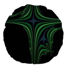 Line Light Star Green Black Space Large 18  Premium Flano Round Cushions by Mariart