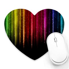 Rain Color Rainbow Line Light Green Red Blue Gold Heart Mousepads by Mariart