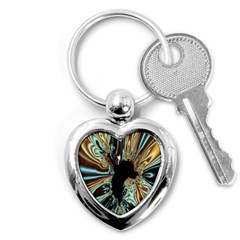 Silver Gold Hole Black Space Key Chains (heart)  by Mariart