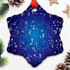 Astrology Illness Prediction Zodiac Star Snowflake Ornament (two Sides) by Mariart