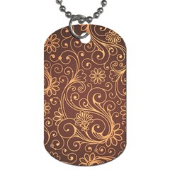 Gold And Brown Background Patterns Dog Tag (one Side) by Nexatart