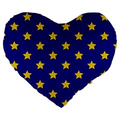 Star Pattern Large 19  Premium Flano Heart Shape Cushions by Nexatart