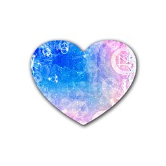 Horoscope Compatibility Love Romance Star Signs Zodiac Rubber Coaster (heart)  by Mariart