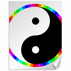 Rainbow Around Yinyang Canvas 12  X 16   by Nexatart