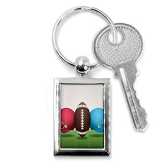 Helmet Ball Football America Sport Red Brown Blue Green Key Chains (rectangle)  by Mariart