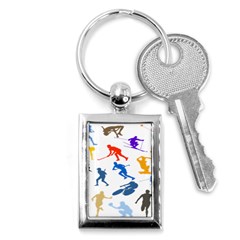 Sport Player Playing Key Chains (rectangle)  by Mariart