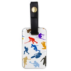 Sport Player Playing Luggage Tags (one Side)  by Mariart