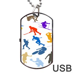 Sport Player Playing Dog Tag Usb Flash (one Side) by Mariart