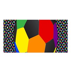 Team Soccer Coming Out Tease Ball Color Rainbow Sport Satin Shawl by Mariart