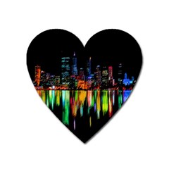 City Panorama Heart Magnet by Valentinaart