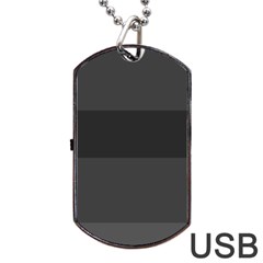 Gray And Black Thick Stripes Dog Tag Usb Flash (two Sides) by digitaldivadesigns